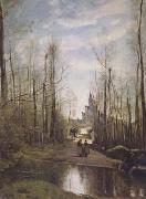 Jean Baptiste Camille  Corot, L'eglise de Marissel (mk11)